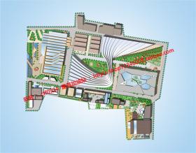 NO01040旧厂房改造景观方案设计su模型psd彩色总图cad图纸