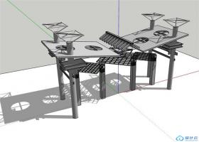 SU01031公园大门设计学生作业su模型草图大师sketchup