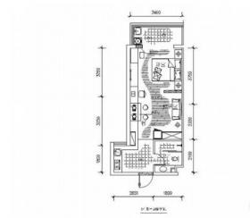 绿色清新一居室公寓装修图（含效果）