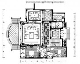 欧式风格别墅设计CAD施工图(含效果图）