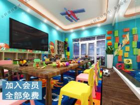 幼儿园3d模型工装室内早教中心托儿所儿童乐园3dmax模型素材