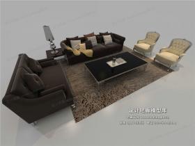 欧式风格沙发组合3Dmax模型 (31)