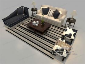欧式风格沙发组合3Dmax模型 (12)