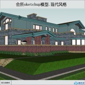 SU10084会所，现代主义风格，3层