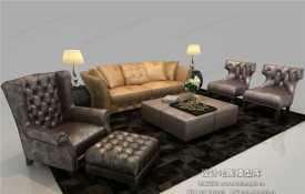 欧式风格沙发组合3Dmax模型 (47)