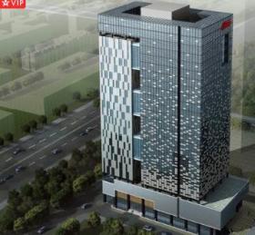 [广东]21层高层玻璃幕墙办公楼建筑设计方案文本（资料齐...