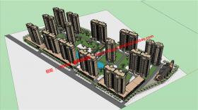NO01730居住区住宅建筑方案设计cad总图户型+su模型