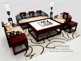 中式风格沙发组合3Dmax模型 (10)