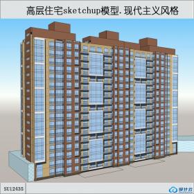 SU12435多层及高层住宅，现代主义风格，6~18层