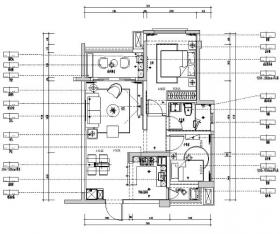 北欧风格二居室住宅设计施工图（附效果图+模型）