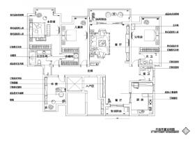 三居室欧式风格住宅装修施工图+效果图