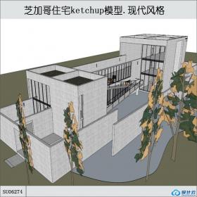 SU06274芝加哥住宅，现代主义大师安藤忠雄名作，2层