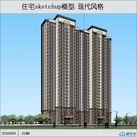 SU20005住宅sketchup模型.现代风格