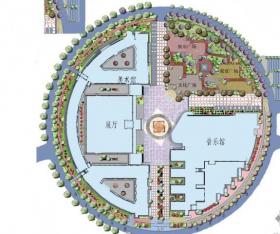 某高校艺术学院前景观平面图