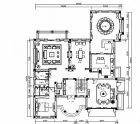 [长春]诗意大气中式复古别墅室内设计CAD施工图