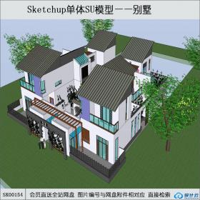 SK00154中式风格别墅su模型