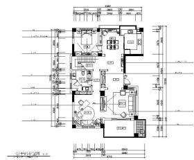 美式风格样板房设计CAD施工图（含效果图）