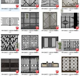 T1126新中式新亚洲欧式铁艺栏杆护栏围栏格栅栏杆防护栅院...