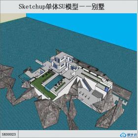 SK00023海滨别墅su模型