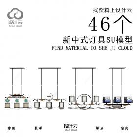 R909/46个新中式灯具SU模型