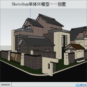 SK00030中式风格别墅su模型