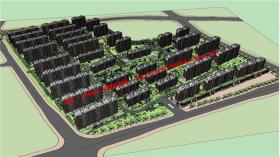 NO01152规划设计小区居住区大型生活区su模型cad两套方案图纸