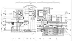 超现代风格三室二厅装修施工图设计（附效果图）