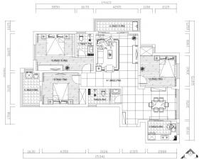 简欧风格三居室施工图设计（附效果图）