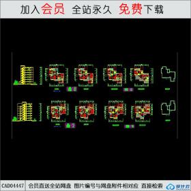 CAD04447跃层式住宅楼户型平面图CAD
