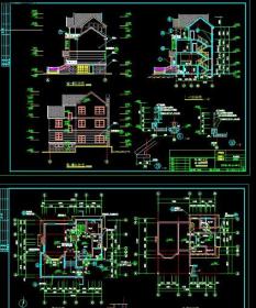 三层别墅cad图纸+效果图2