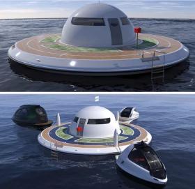 太疯狂！！ UFO形状游艇——不仅能航行，还有水下卧室+菜...