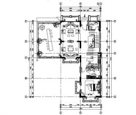 [海口]复古奢华低层别墅样板间室内设计施工图（含软装...