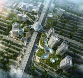 [上海]后现代感甲级办公楼及大型主力店建筑方案文本