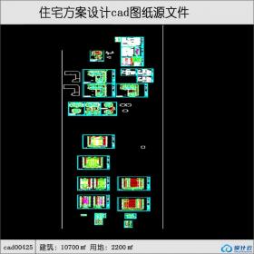 cad00425高层住宅建筑面积10700平方米cad全套