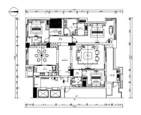 美式风格样板房CAD施工图（含效果图）