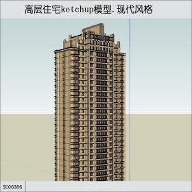 SU06386高层住宅，现代主义风格，30层
