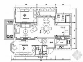 10万元简欧风格两居室家装CAD施工图（含效果图装修预算...