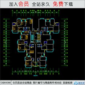 CAD04266某点式高层户型图CAD