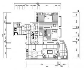 [厦门]现代简约两室一厅住宅设计施工图