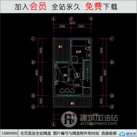 CAD03005别墅平面CAD