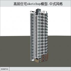 SU06744高层住宅，33层，中式风格