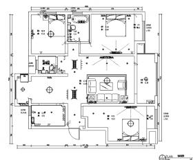 山湖一号白色素雅样板房设计施工图（附效果图）