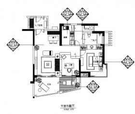 [海南]红色墨西哥样板房设计CAD施工图（含效果图）