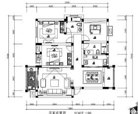 现代三居室样板房装修设计图（含效果）