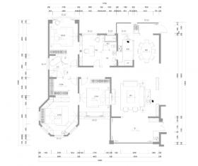 张家港君临新城三居室样板房室内装修施工图