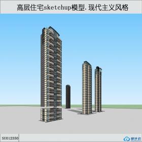 SU012350住宅，现代主义风格，30层