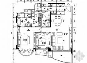 高档现代风格三居室室内装修施工图