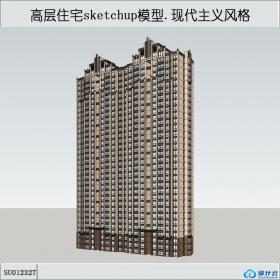 SU012327住宅，现代主义风格，33层