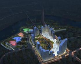 [天津]后现代感紫水晶岩形态生态城城市中心概念设计方案...