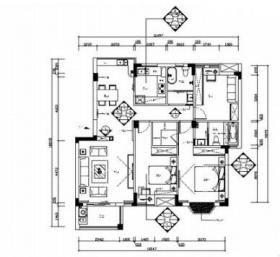 [江西]现代新中式三居室样板间CAD装修施工图（含效果）